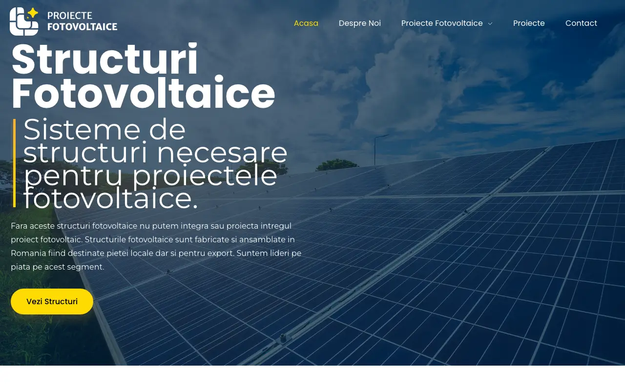 The Proiecte Fotovoltaice website, built by bylum